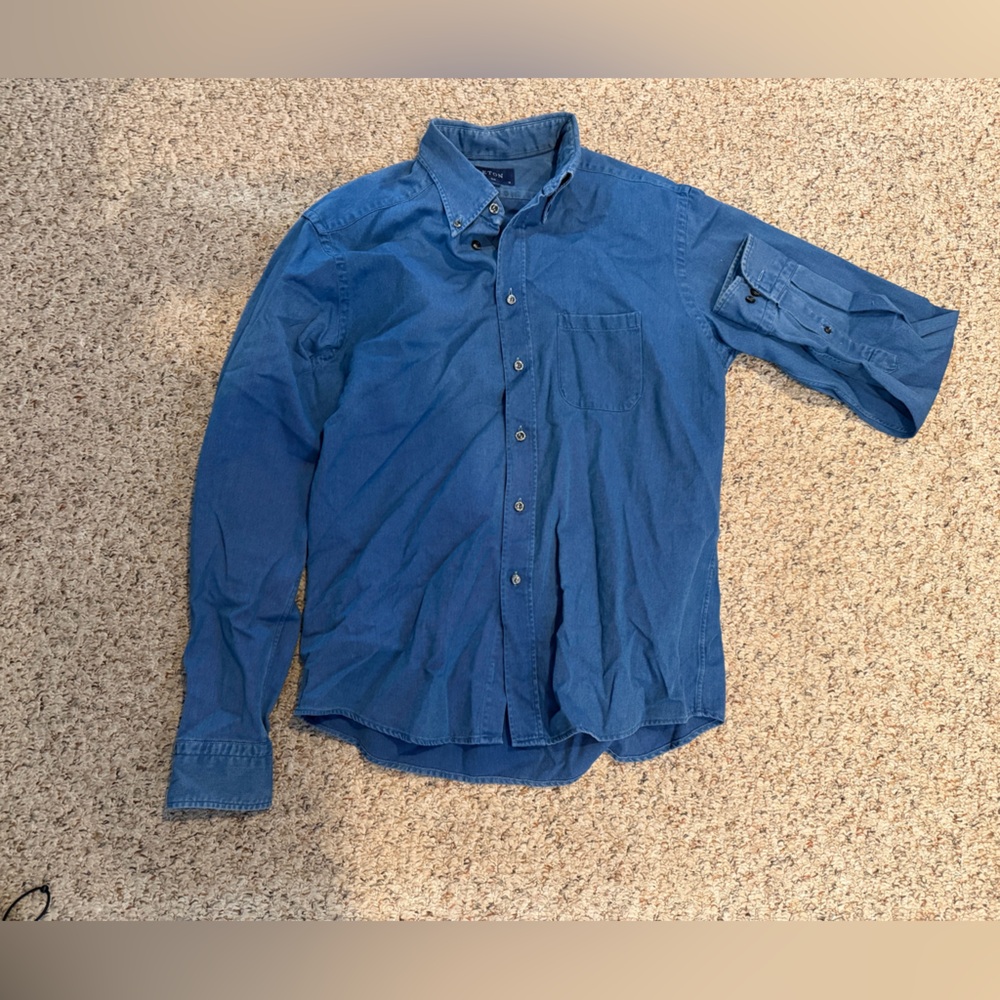 Eton Men's Denim Button Up Slim Fit